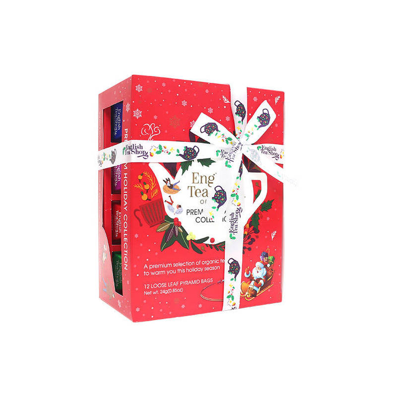 CHRISTMAS - ENGLISH TEA SHOP 12 RED PRISM BAGS