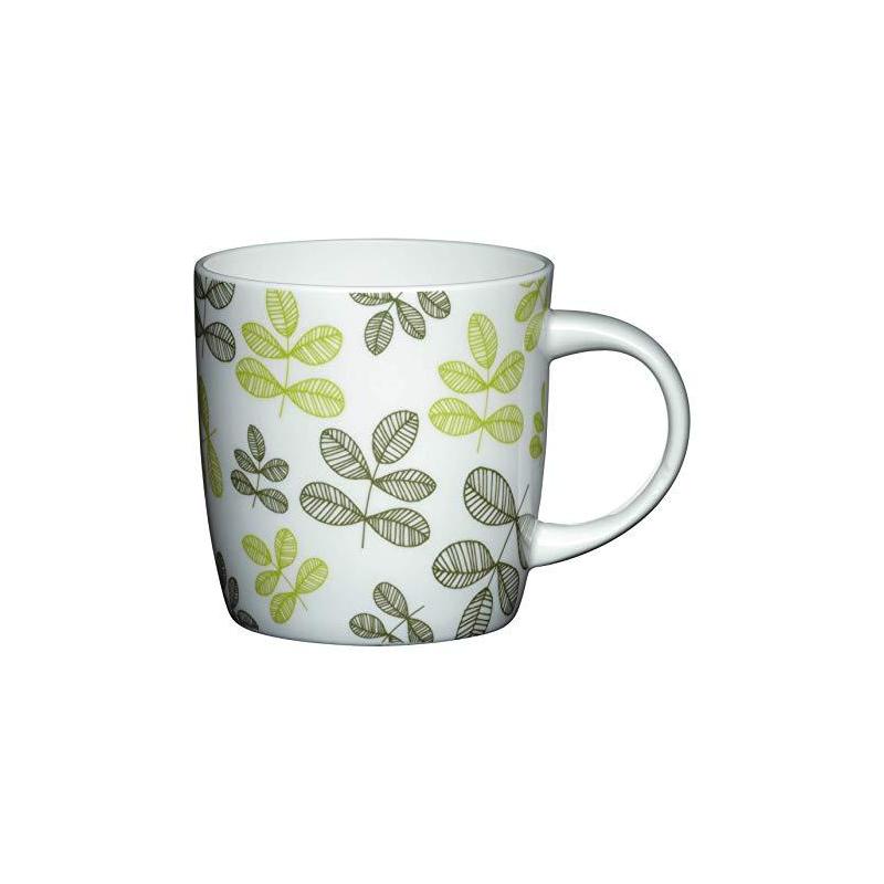 KitchenCraft Green Leaves Barrel Mug