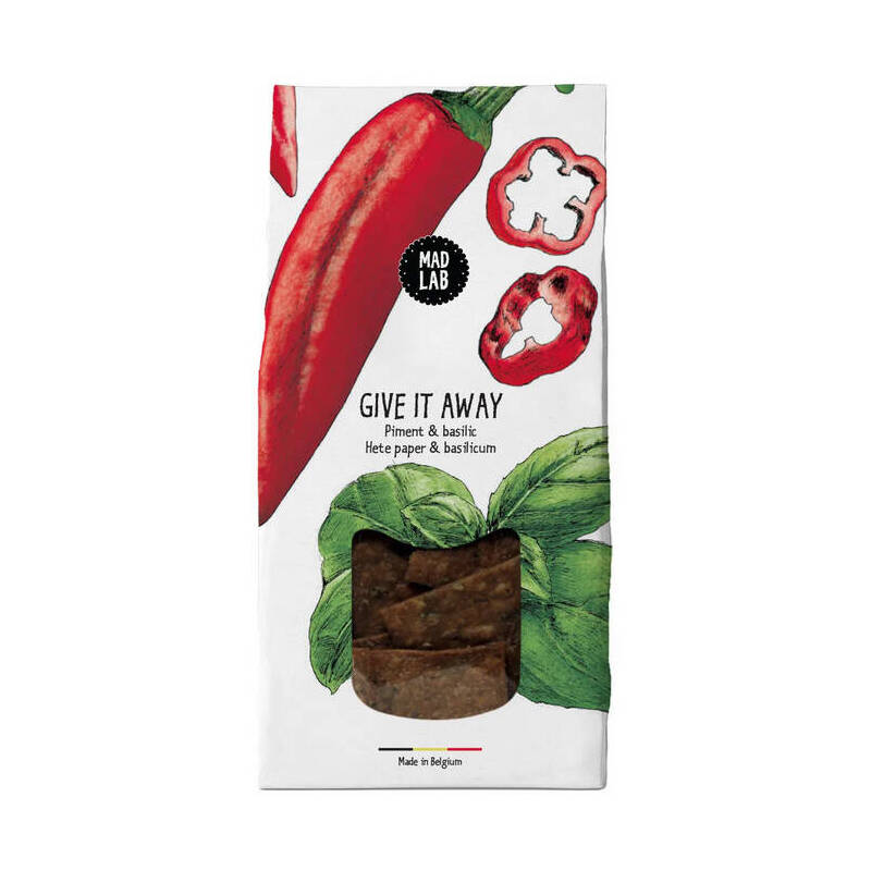 MAD LAB GIVE IT AWAY BELL PEPPER & BASIL CRACKERS 110G