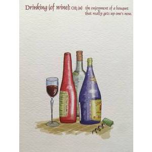 GREETING CARD - DRINKING OF WINE