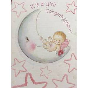 GREETING CARD - IT'S A GIRL CONGRATULATIONS