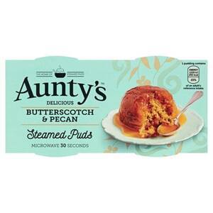 AUNTY'S BUTTERSCOTCH & PECAN PUDDING (2 X 95G) best by 01/10/2022