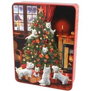 BRAMBLE BISCUIT TIN SCOTTIE DOGS AT THE TREE 300G