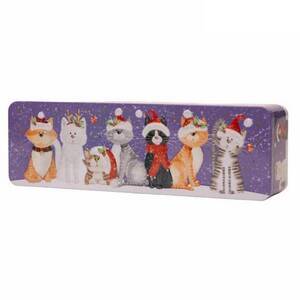 FARMHOUSE BISCUIT TIN WITH XMAS CATS 225G
